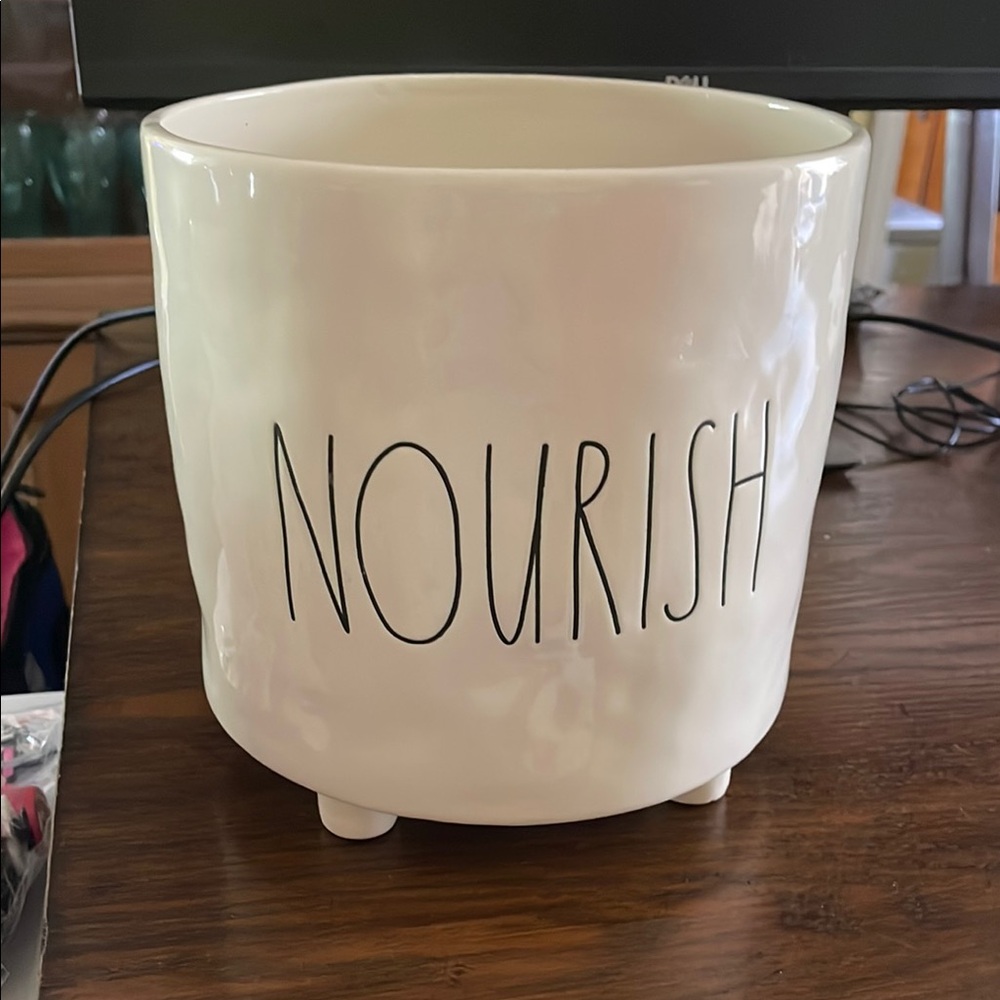 Rae Dunn Cream 'Nourish' Planter